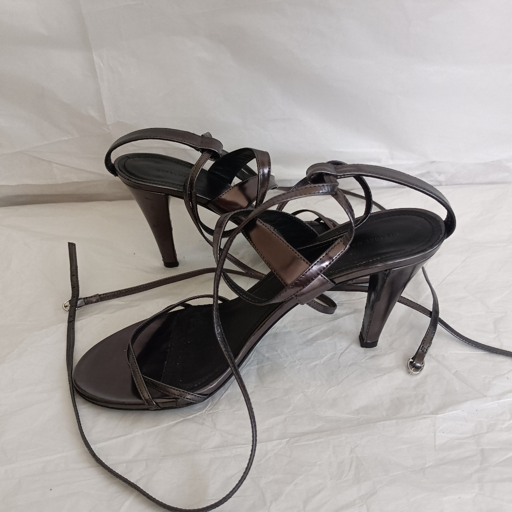 Isabel marant metallic heels size 38 ankle strap - Picture 5 of 15